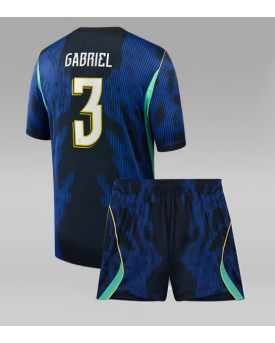 Billige Fotballdrakt Brasil Gabriel Magalhaes #3 Replika Bortedraktsett Barn VM 2026 Kortermet (med bukser)